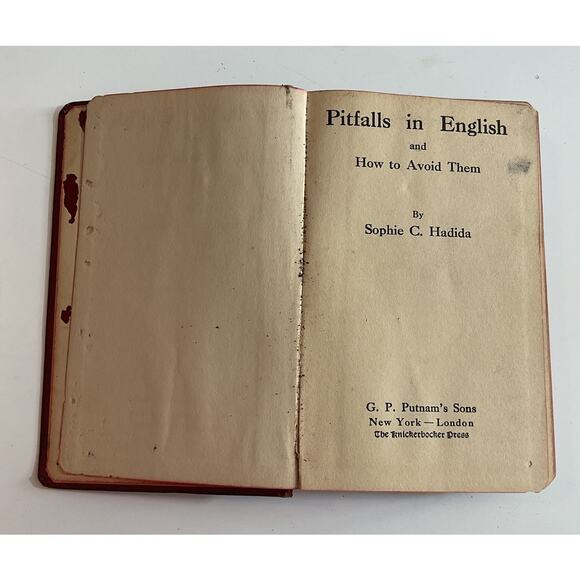 1927 Pitfalls In English And How To Avoid Them By Sophie C. Hadida - Picture 1 of 6